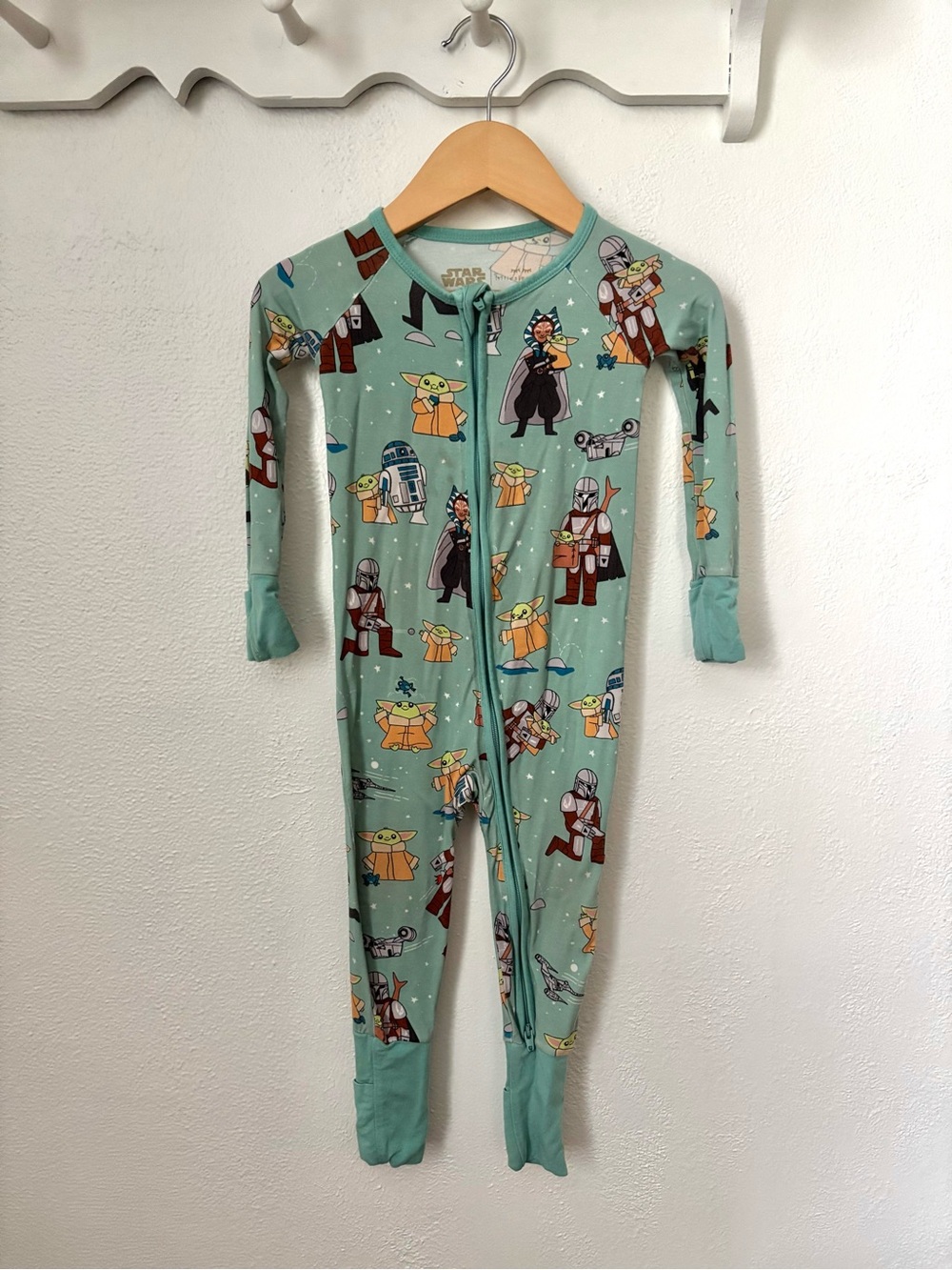 Little Sleepies Star Wars Bamboo Zippy Pajamas 12-18M Grogu Mandalorian BBY Yoda